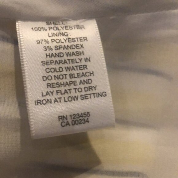 👛 2/$20 DESIGN LAB Spaghetti Strap Lined Sundress, Yellow Black White Stripes - Picture 5 of 6